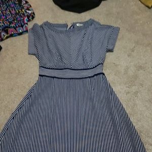 Medium blue and white striped dress